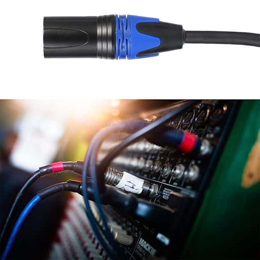 (11.8 inches / 1 Pack) 1 Male to 2 Female XLR Y Splitter Micrphone Cable, 3pin Male to Dual XLR Female Y-Splitter Balanced Mic Audio Cables for Stereo Mic to L & R Audio Track