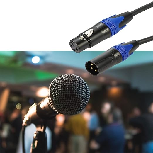 (11.8 inches / 1 Pack) 1 Male to 2 Female XLR Y Splitter Micrphone Cable, 3pin Male to Dual XLR Female Y-Splitter Balanced Mic Audio Cables for Stereo Mic to L & R Audio Track