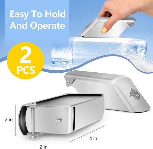 ARC USA, BQ35 2 PCS Hand Ice Shaver with Adjustable Blade, Stainless Steel Ice Machine, Ice Shavers for Snow Cones and juice, Mexican Ice Maker