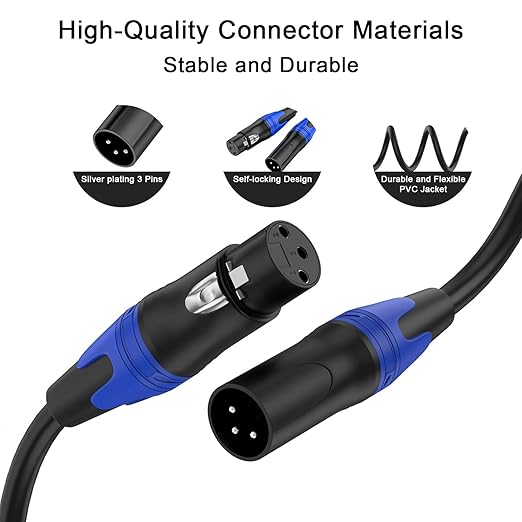(11.8 inches / 1 Pack) 1 Male to 2 Female XLR Y Splitter Micrphone Cable, 3pin Male to Dual XLR Female Y-Splitter Balanced Mic Audio Cables for Stereo Mic to L & R Audio Track