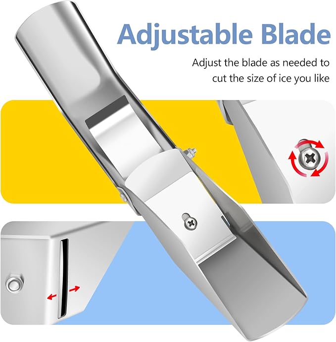 ARC USA, BQ35 2 PCS Hand Ice Shaver with Adjustable Blade, Stainless Steel Ice Machine, Ice Shavers for Snow Cones and juice, Mexican Ice Maker