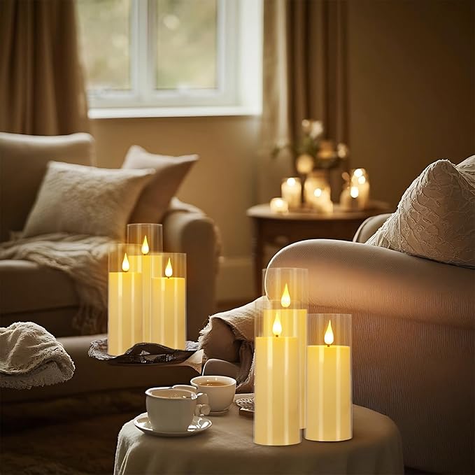 24-Pack A-Series Acrylic LED Flameless Candles with Remote Control,Outdoor Indoor - Perfect for Home Decor,Christmas, Parties, and Special Occasions