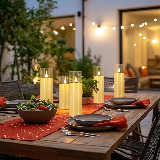 24-Pack A-Series Acrylic LED Flameless Candles with Remote Control,Outdoor Indoor - Perfect for Home Decor,Christmas, Parties, and Special Occasions