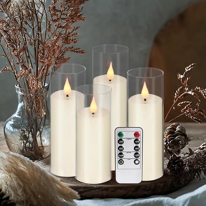 24-Pack A-Series Acrylic LED Flameless Candles with Remote Control,Outdoor Indoor - Perfect for Home Decor,Christmas, Parties, and Special Occasions