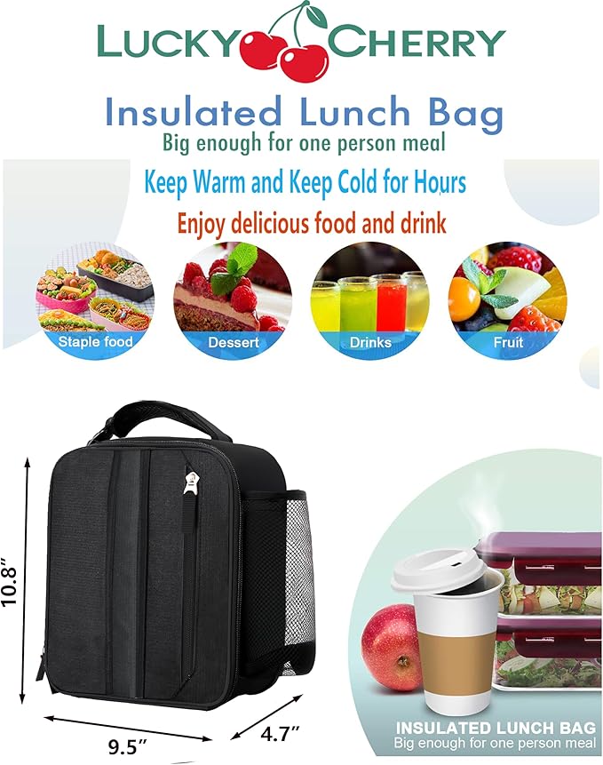 Lunch Box Insulated Lunch bag for Men Teen Kids Boys Adult Portable Stylish Small Lunchbox Special Design for Working Office school Picnic