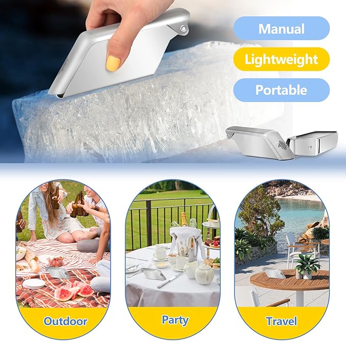 ARC USA, BQ35 2 PCS Hand Ice Shaver with Adjustable Blade, Stainless Steel Ice Machine, Ice Shavers for Snow Cones and juice, Mexican Ice Maker