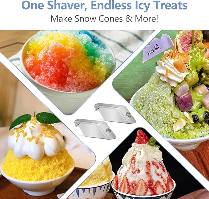 ARC USA, BQ35 2 PCS Hand Ice Shaver with Adjustable Blade, Stainless Steel Ice Machine, Ice Shavers for Snow Cones and juice, Mexican Ice Maker