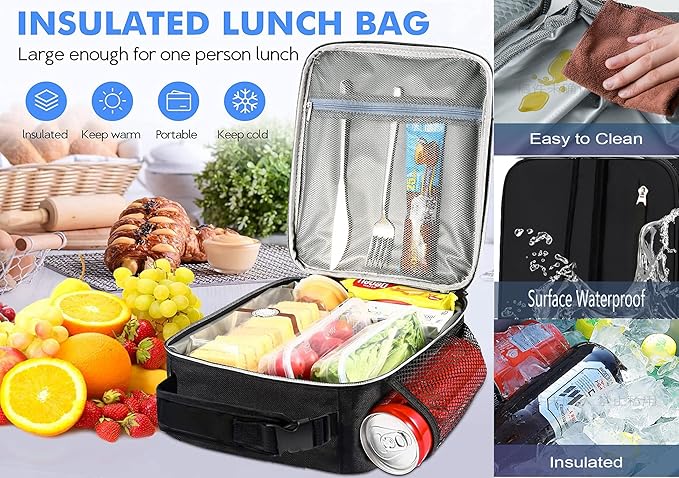 Lunch Box Insulated Lunch bag for Men Teen Kids Boys Adult Portable Stylish Small Lunchbox Special Design for Working Office school Picnic